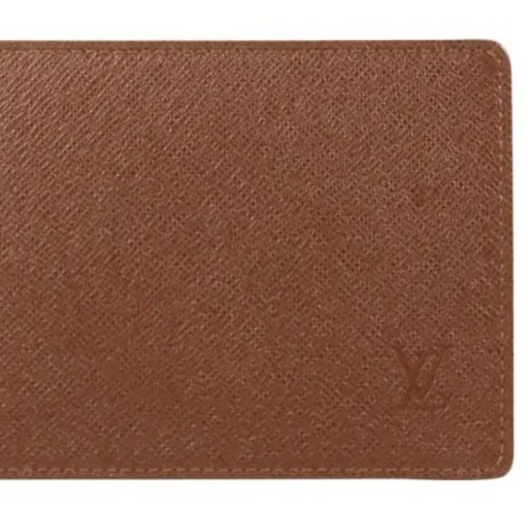 Louis Vuitton (Authentic) Brown Leather Card Holder ID Wallet Case - Picture 2 of 9